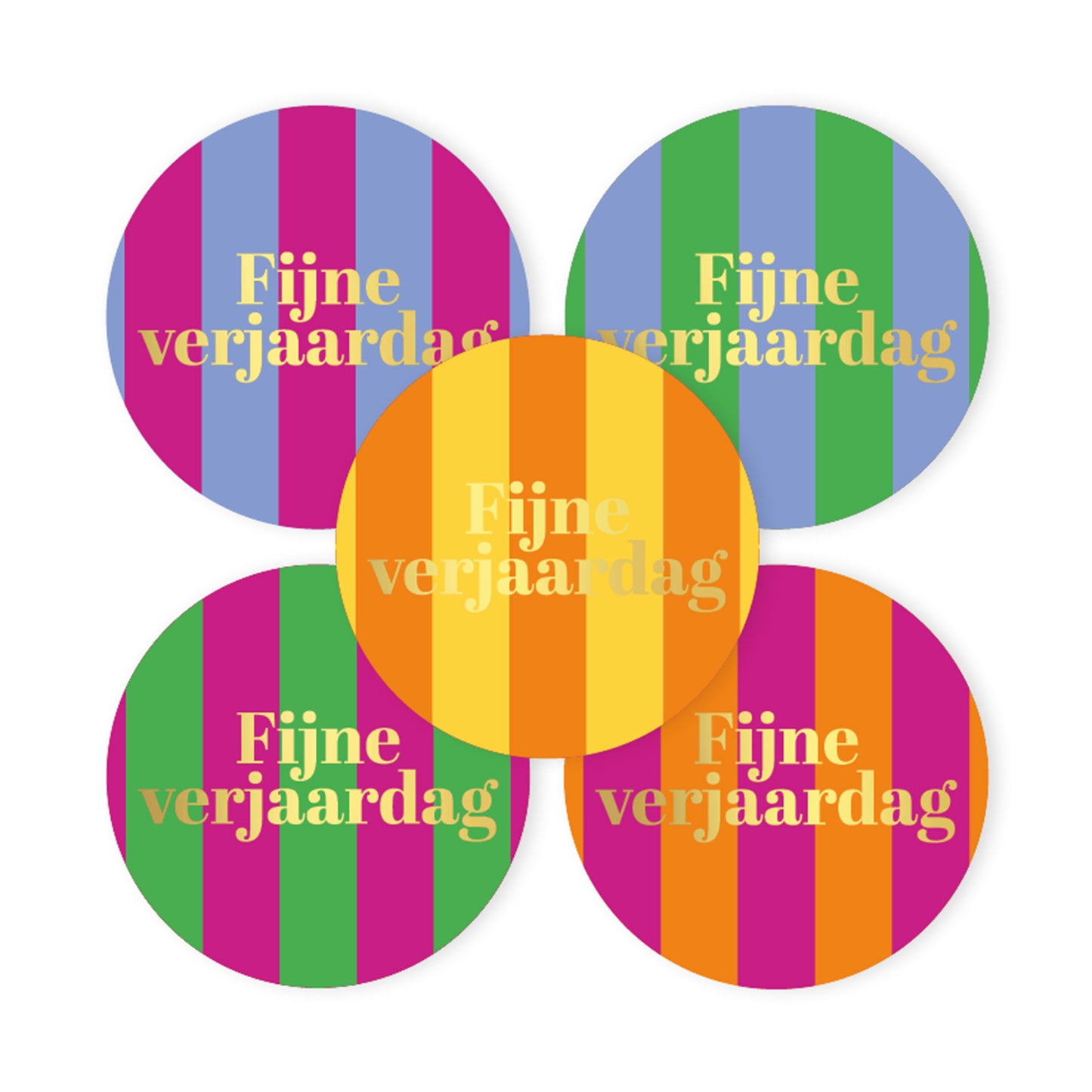 Sticker | Fijne Verjaardag Streep | 5 stuks