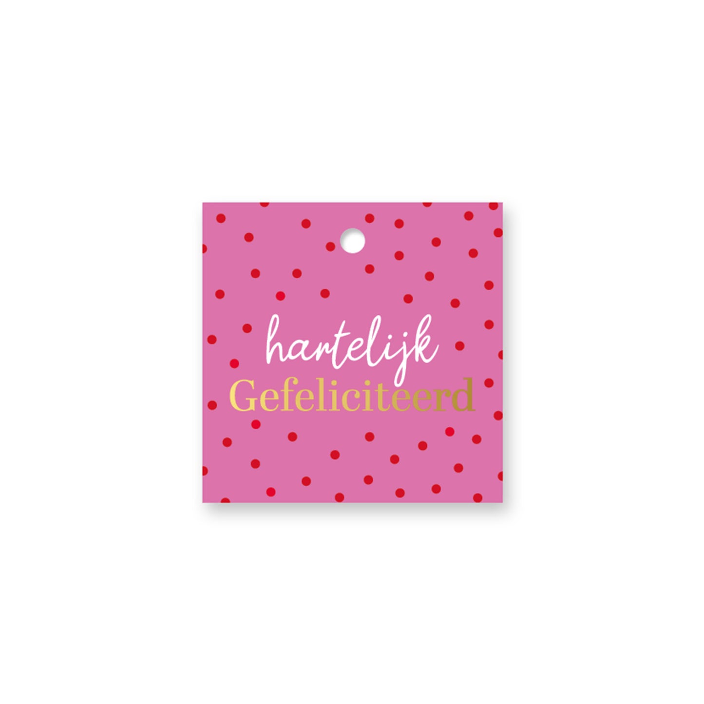 Cadeau Label | Hartelijk Gefeliciteerd Stip | 1 stuk