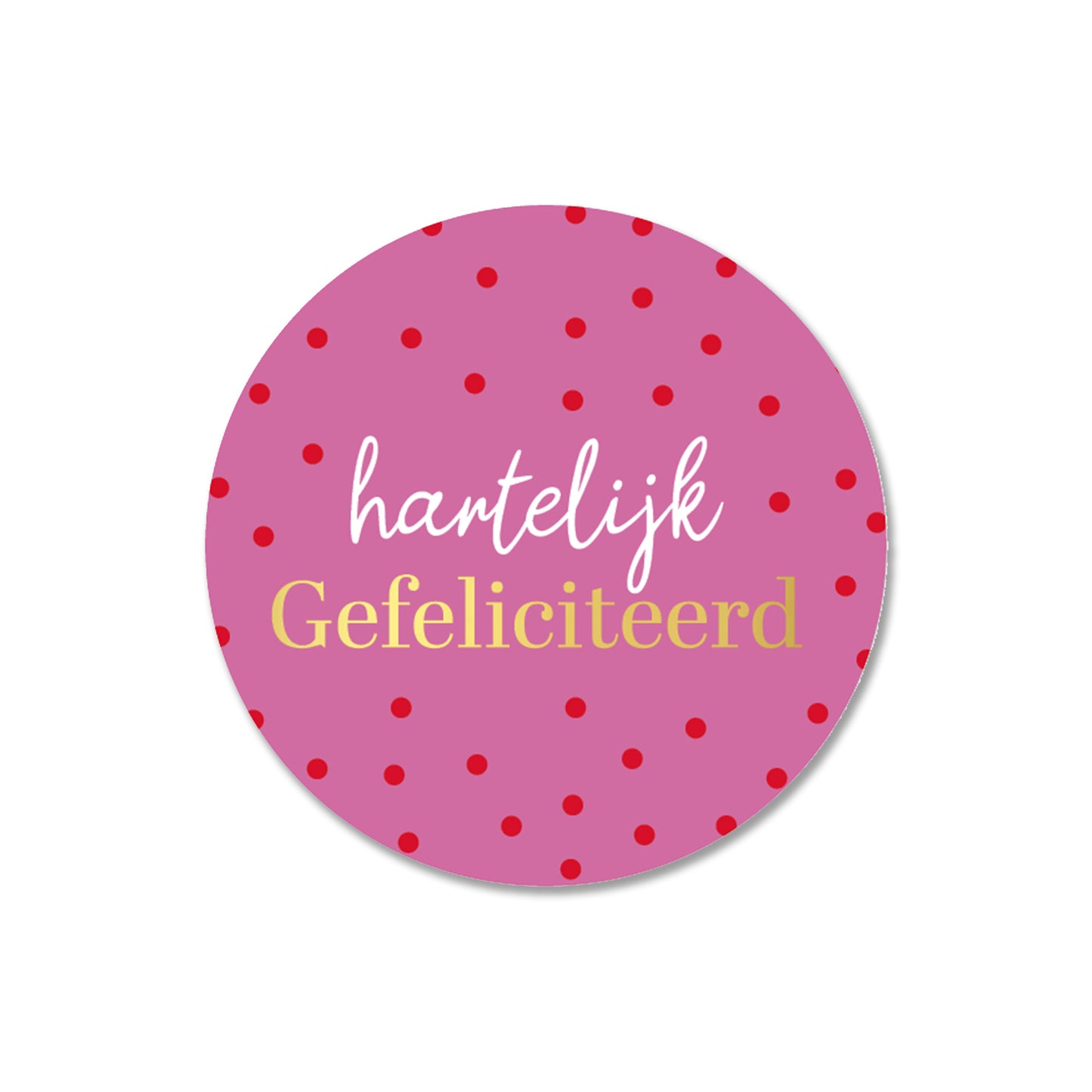 Sticker | Hartelijk Gefeliciteerd Stip | 5 stuks