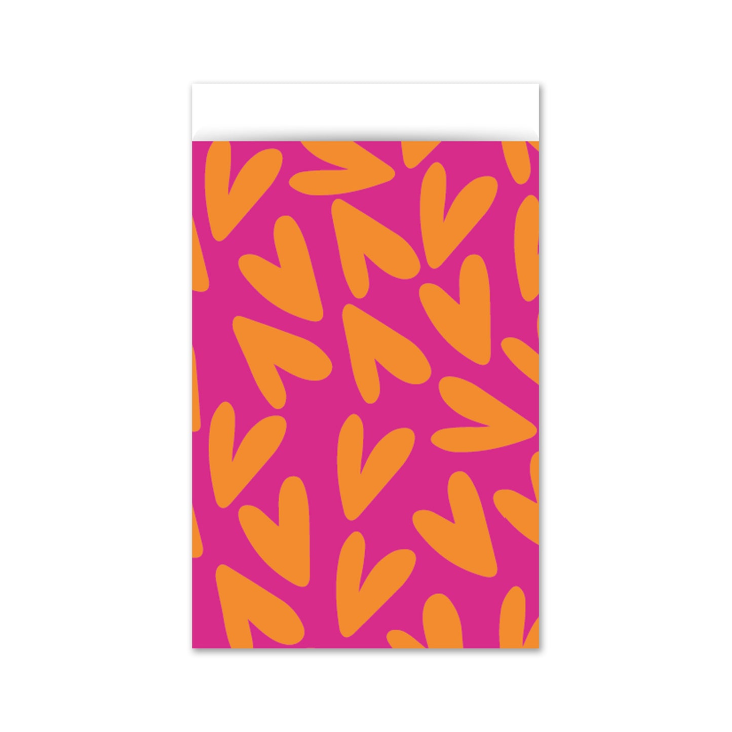 Cadeauzakje M | Hartjes Oranje Roze | 5 Stuks