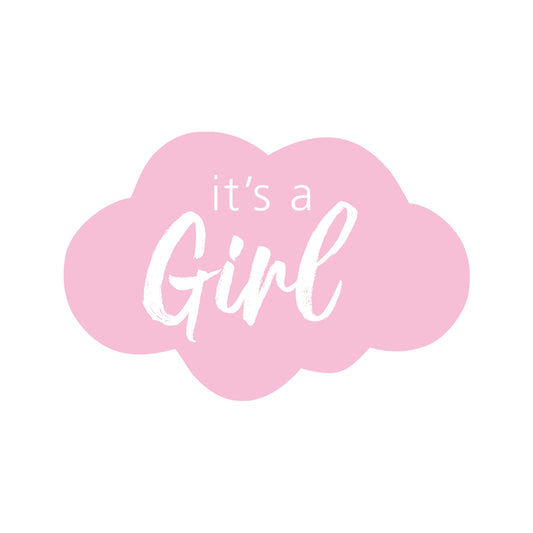 Sticker | It's A Girl Wolkje | 5 stuks