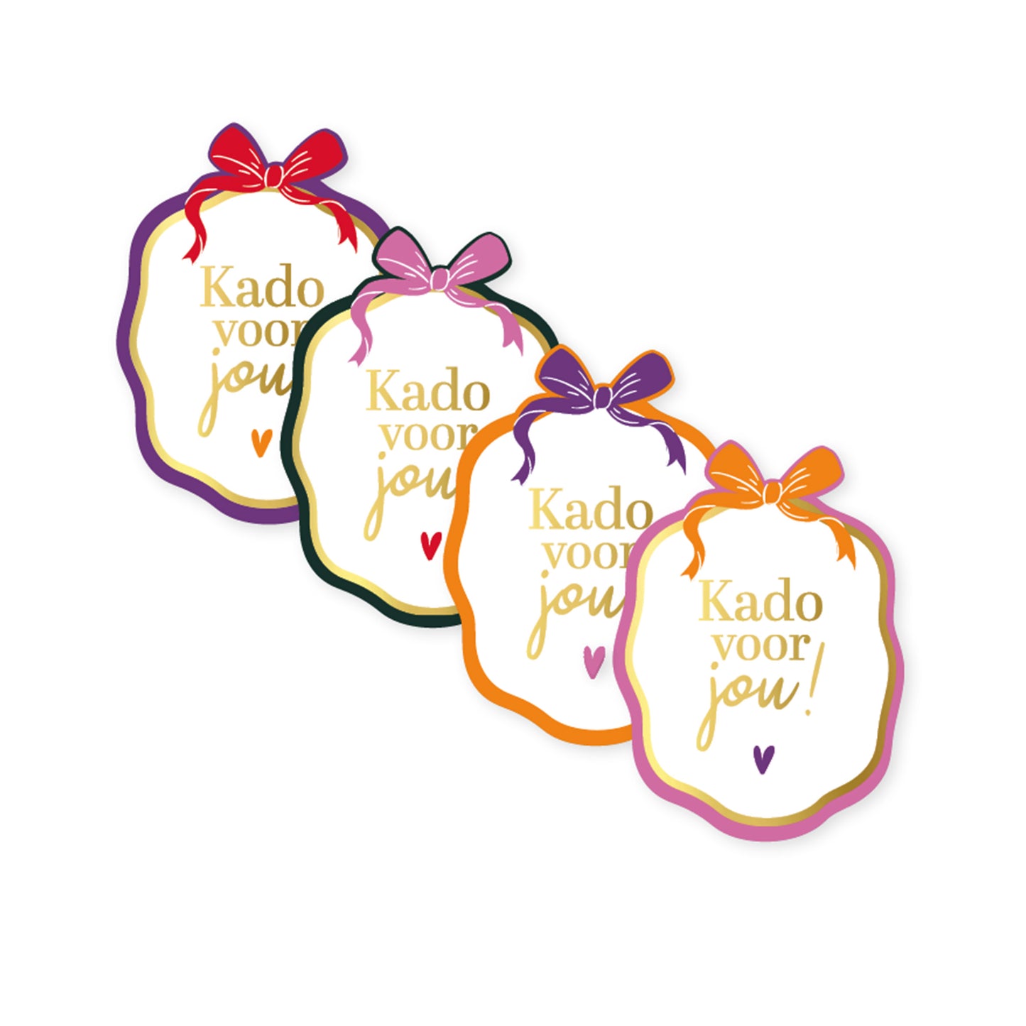 Sticker | Kado Voor Jou Strik | 4 stuks