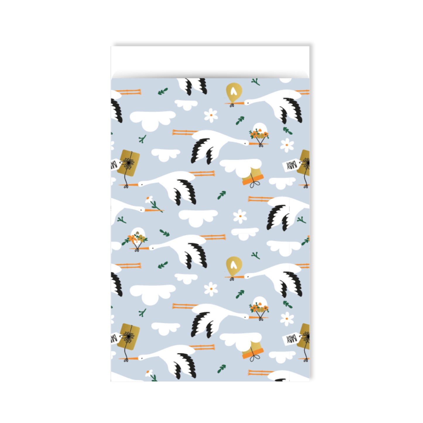 Cadeauzakje M | Ooievaar Blauw | 5 Stuks