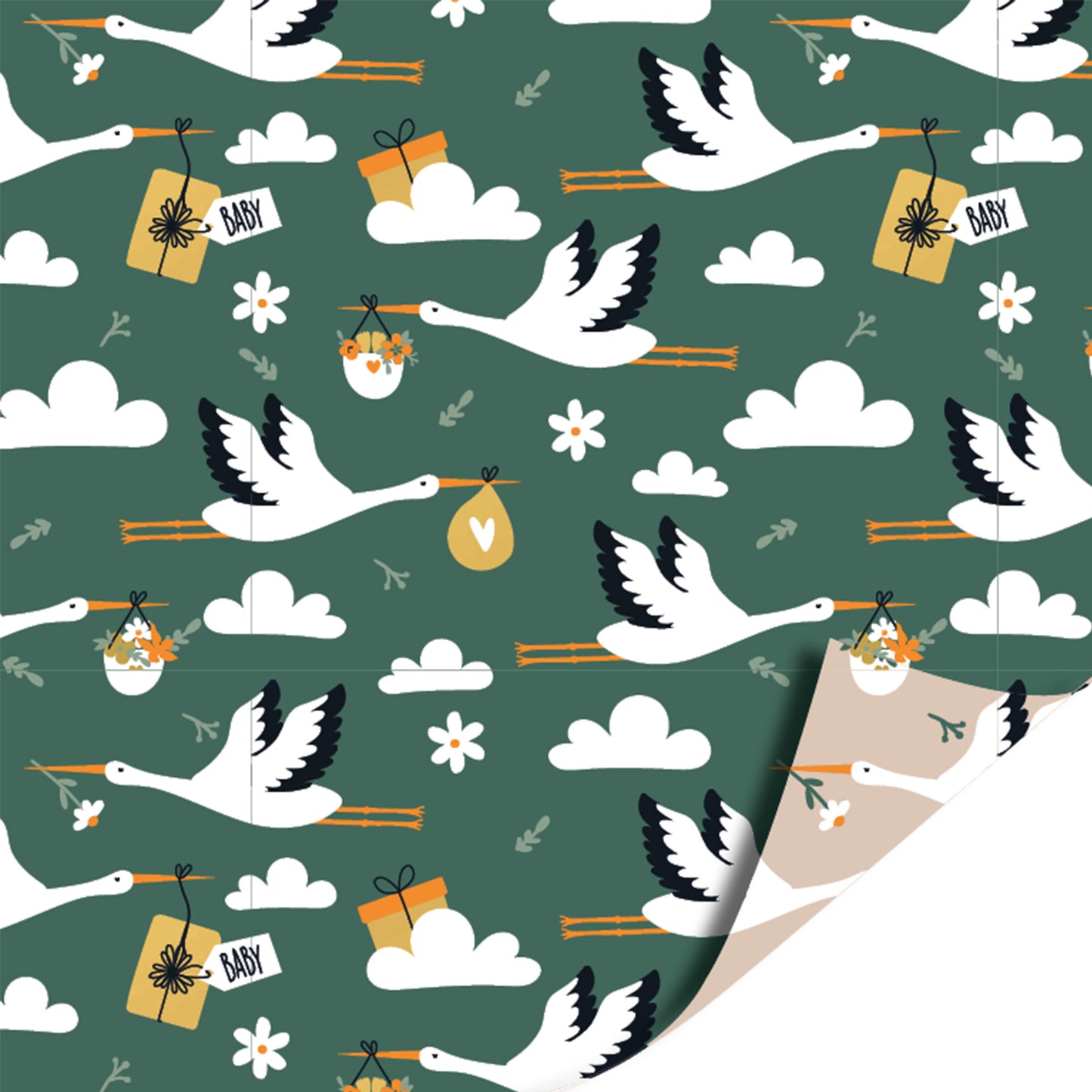 Inpakpapier 70 CM | Ooievaar | 2 M