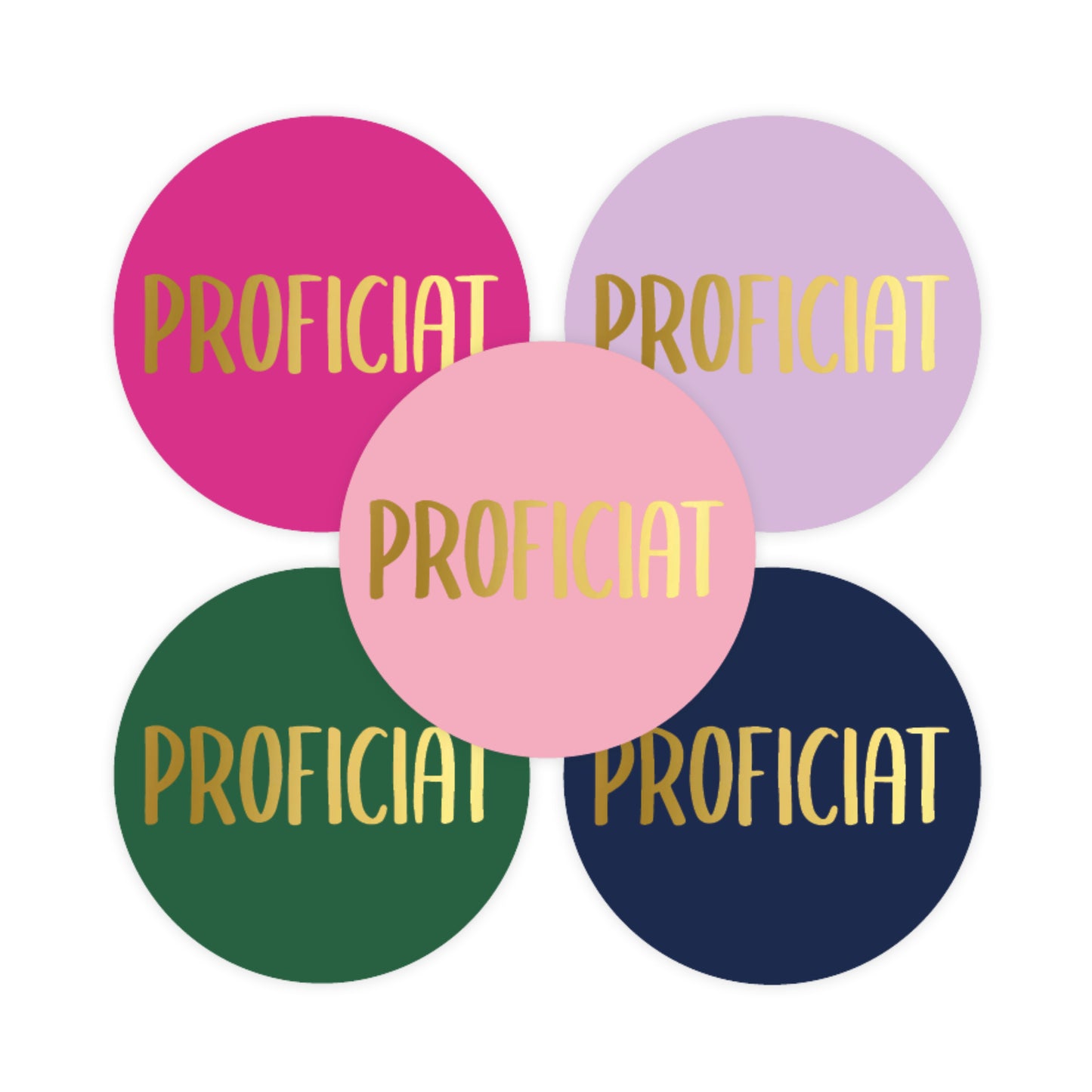 Sticker | Proficiat | 5 stuks