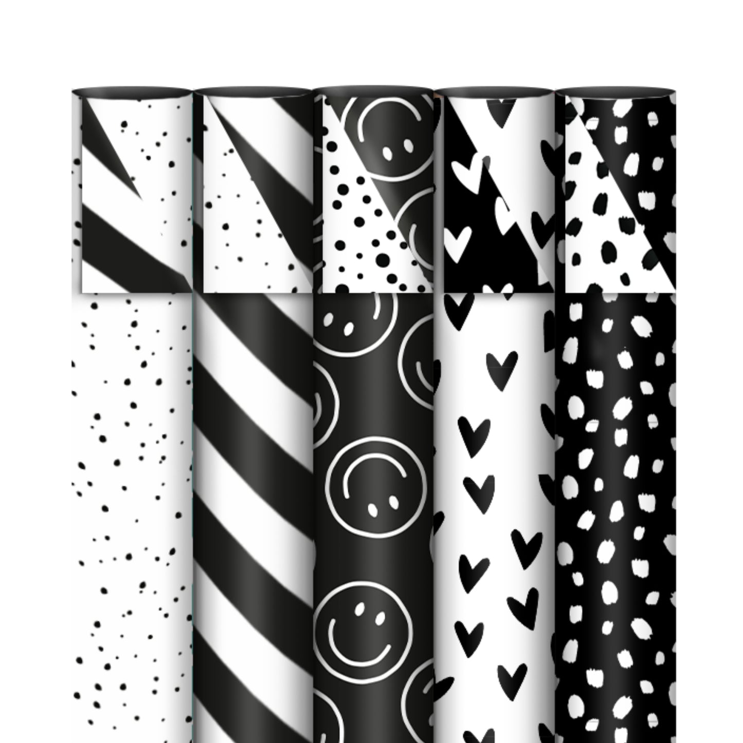 Inpakpapier Zwart Wit | 70 CM | 5 stuks