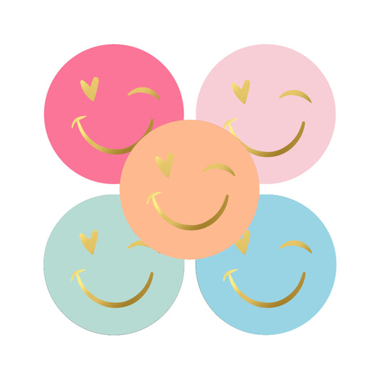 Sticker | Smiley Pastel | 5 stuks