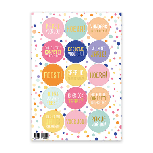 Stickervel | Confetti Feest | 1 stuk