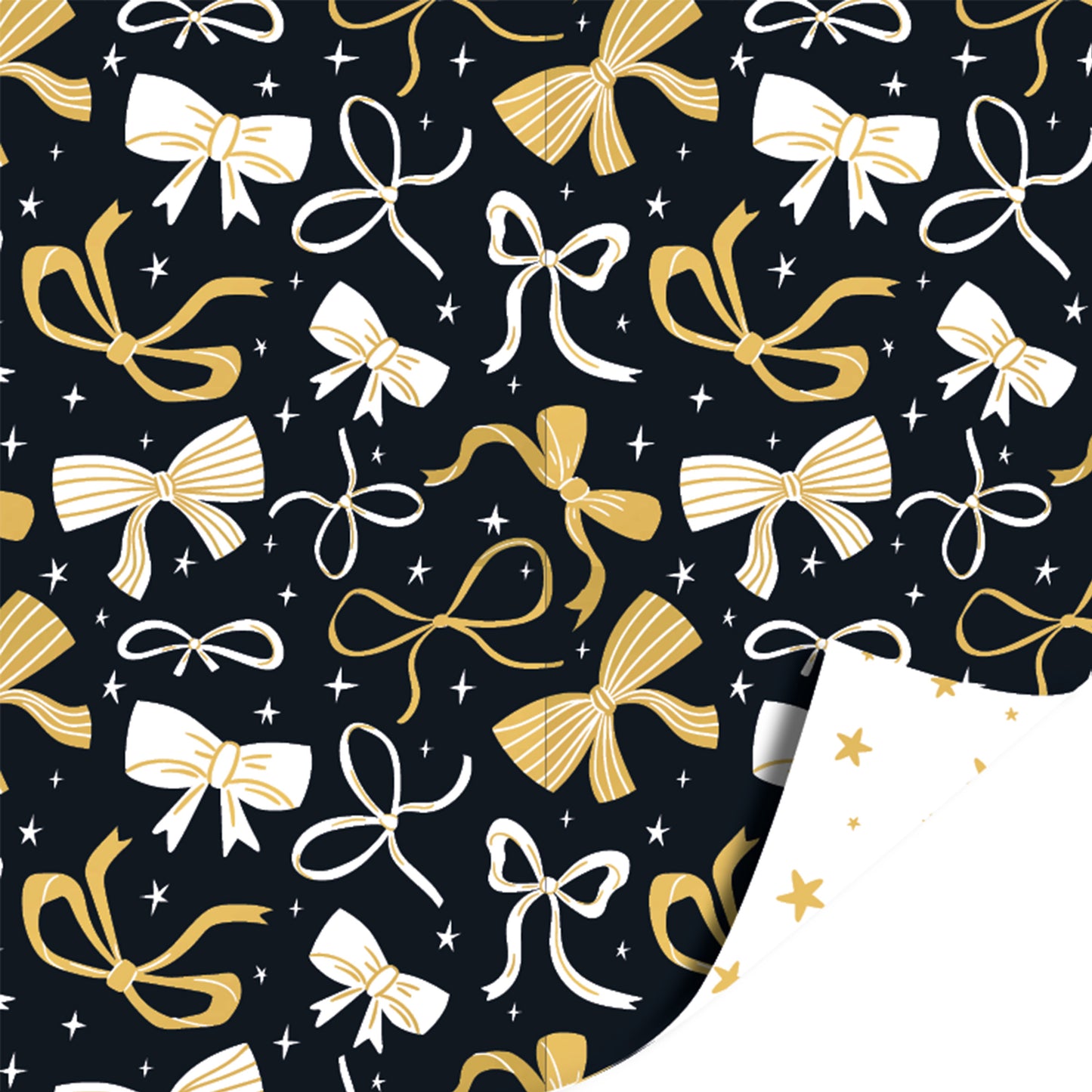 Inpakpapier 70 CM | Strikjes Zwart Goud | 2 M