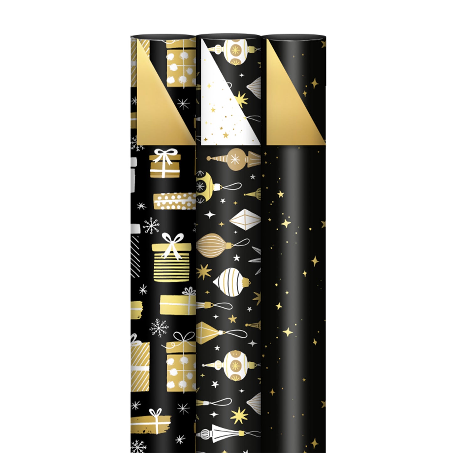 Inpakpapier | X-Mas Black Gold | 70 CM | 3 stuks