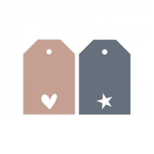 Cadeau Label | Heart & Star Donker | 2 stuks