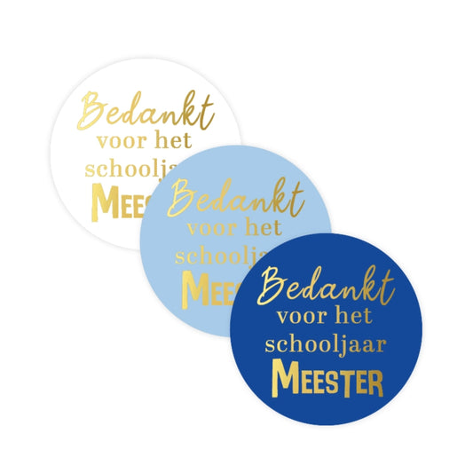 Sticker | Bedankt Voor Het Schooljaar Meester | 3 stuks