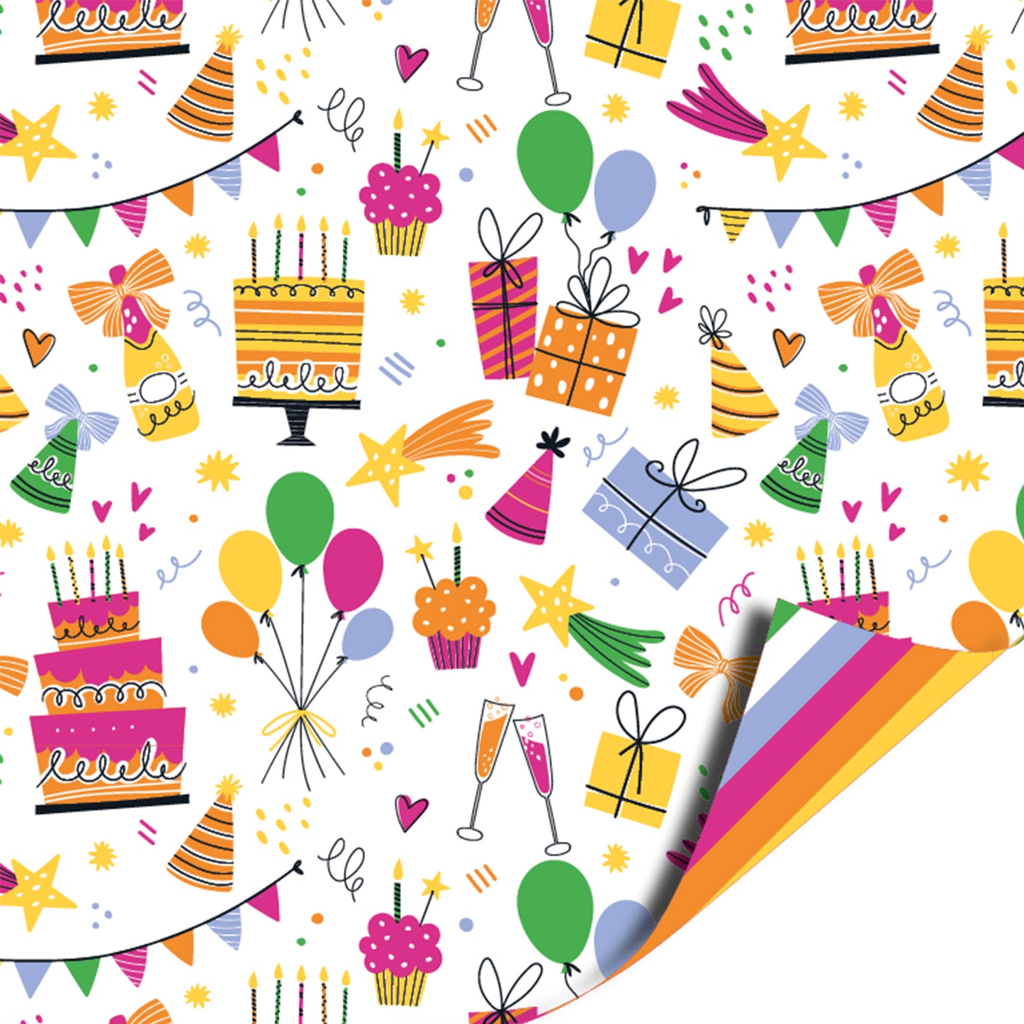 Inpakpapier 70 CM | Birthday Doodles | 2 M