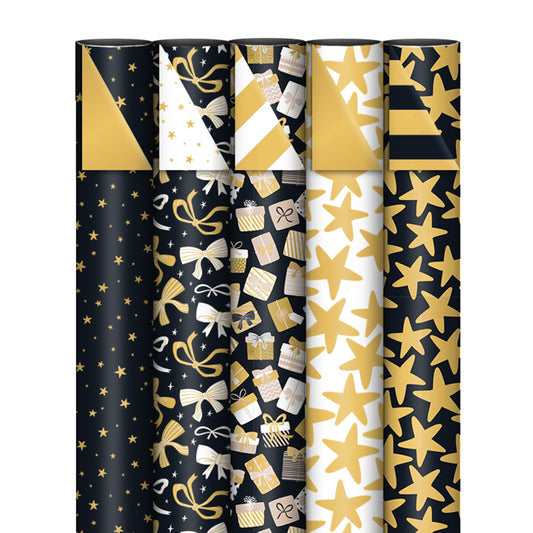 Inpakpapier Black And Gold | 70 CM | 5 stuks