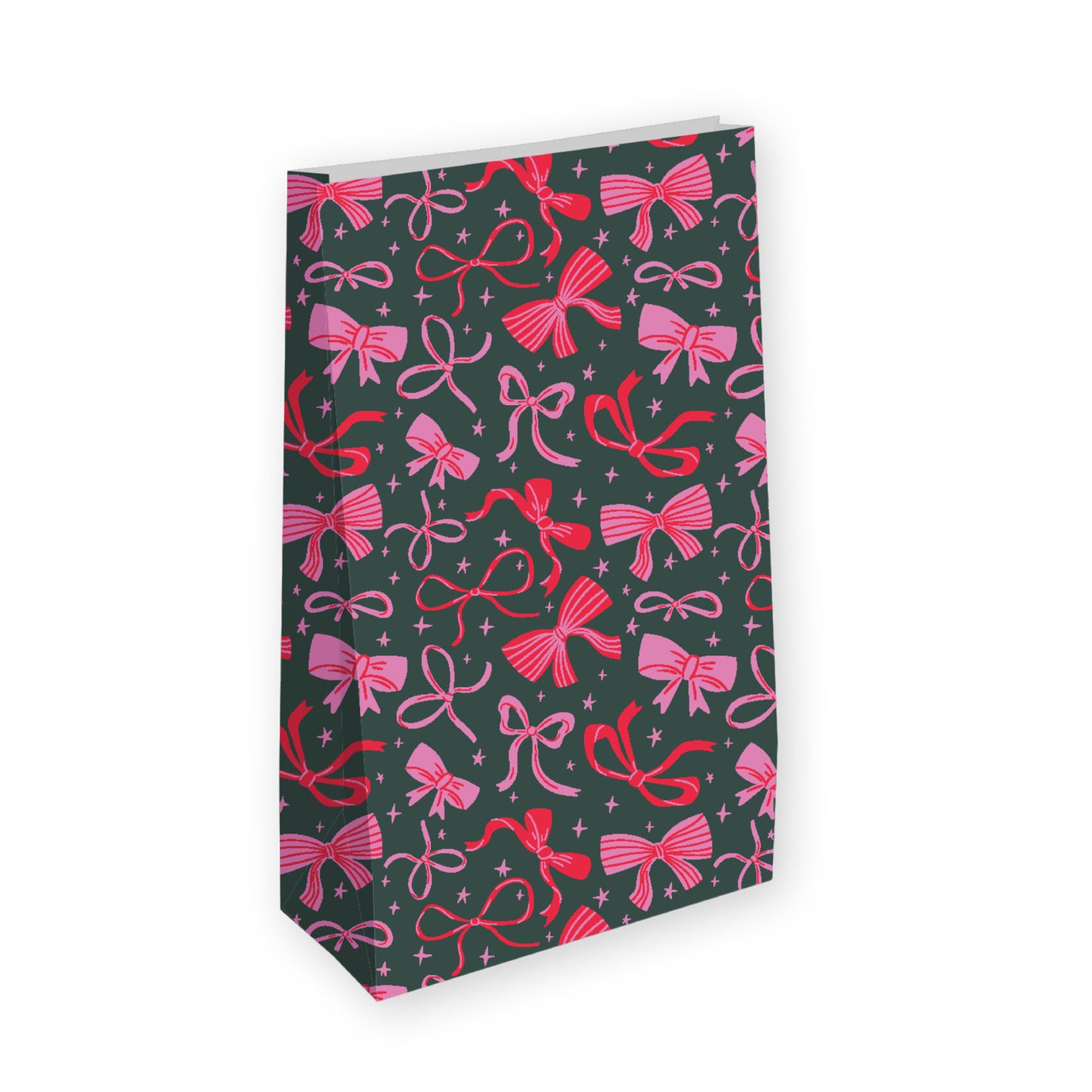 Cadeauzakje | Blokzak Strikjes Roze Rood | 1 Stuk