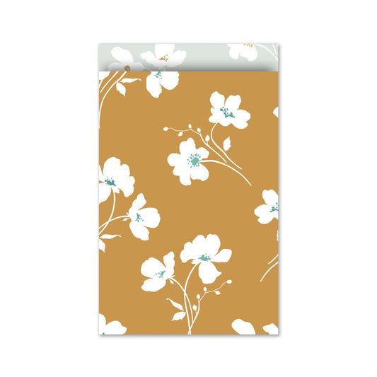 Cadeauzakje M | Classic Flowers Oker | 5 Stuks
