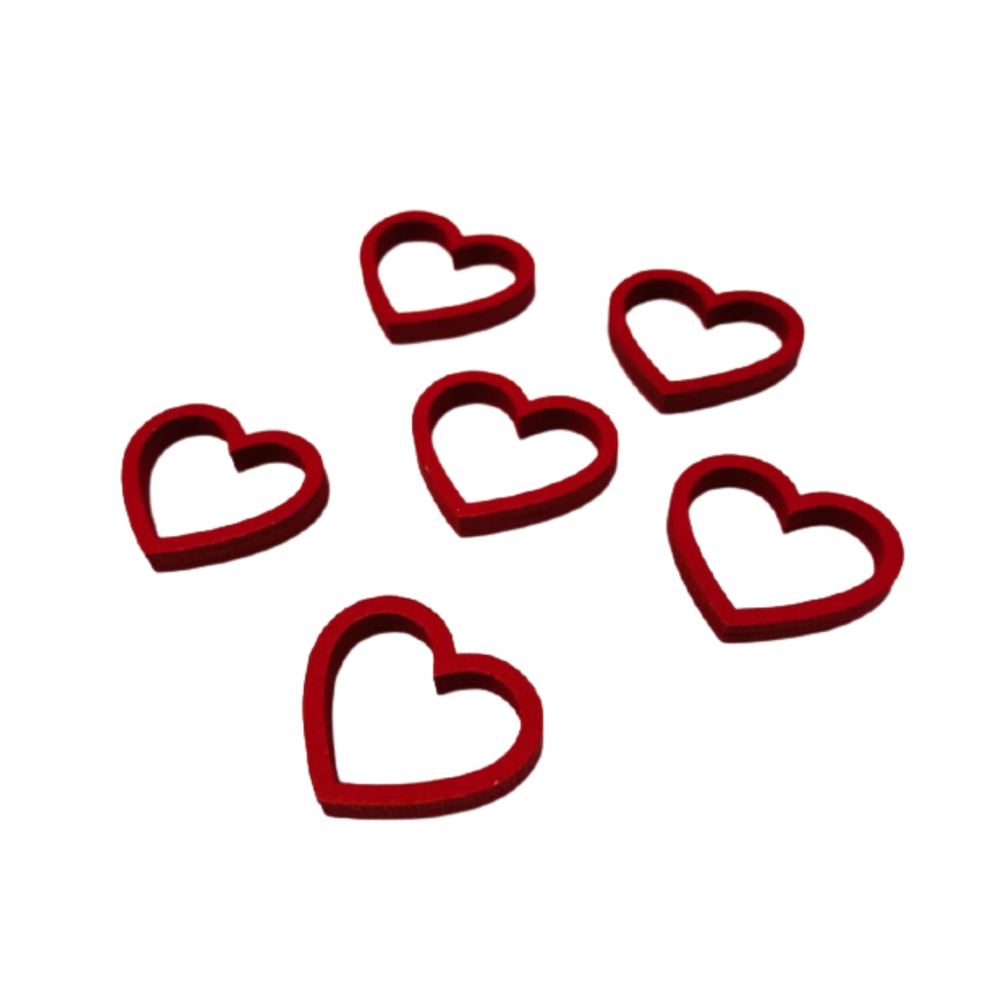 Deco Hout | Hartje Rood | 4 stuks