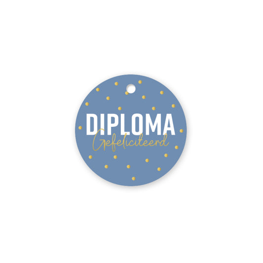 Cadeau Label | Diploma Gefeliciteerd | 1 stuk