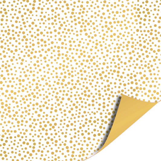 Inpakpapier 70 CM | Dots Wit Goud | 2 M