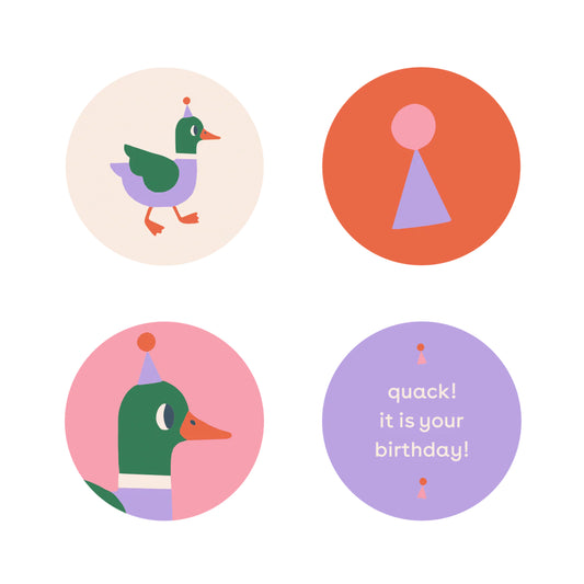 Sticker | Duck Assorti | 4 stuks
