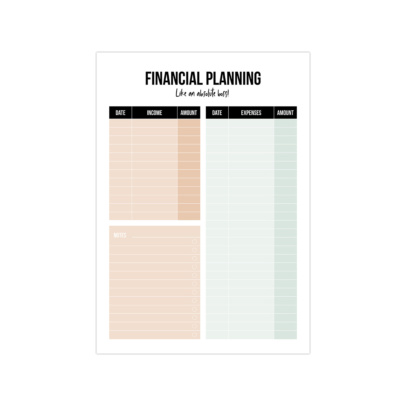 Notitieblok | Financial Planning | A5