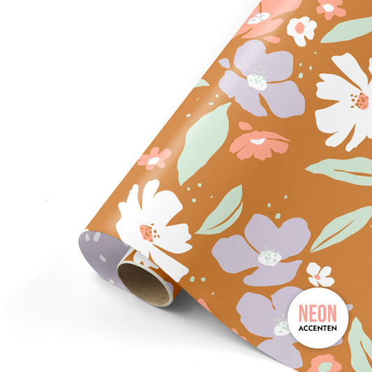 Inpakpapier | Fresh Flowers Roest | 3 M