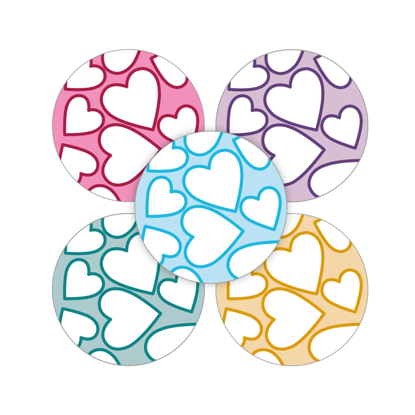 Sticker | Funny Hearts | 5 stuks