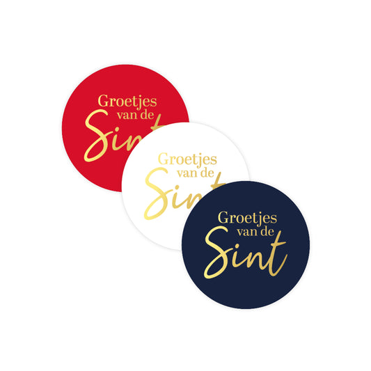 Sticker | Groetjes Van De Sint | 3 stuks