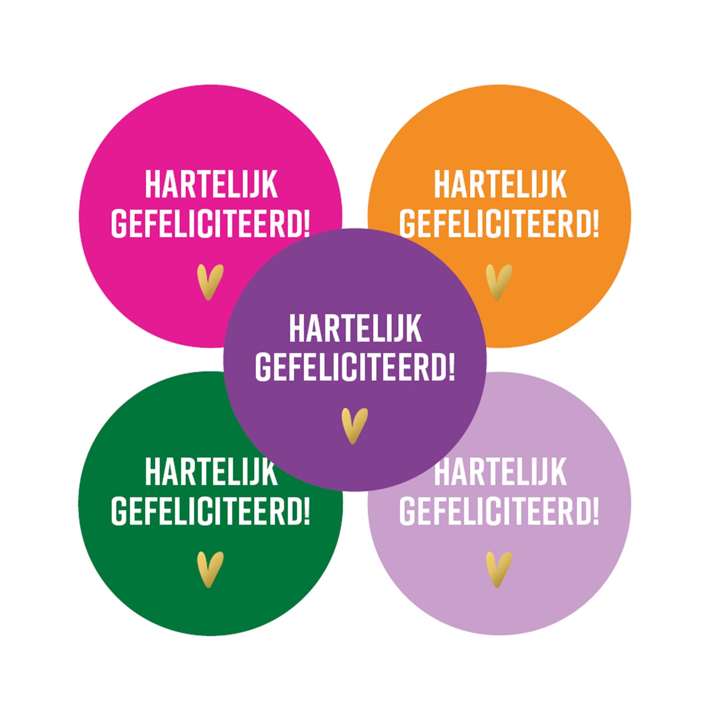 Sticker | Hartelijk Gefeliciteerd Funky | 5 stuks