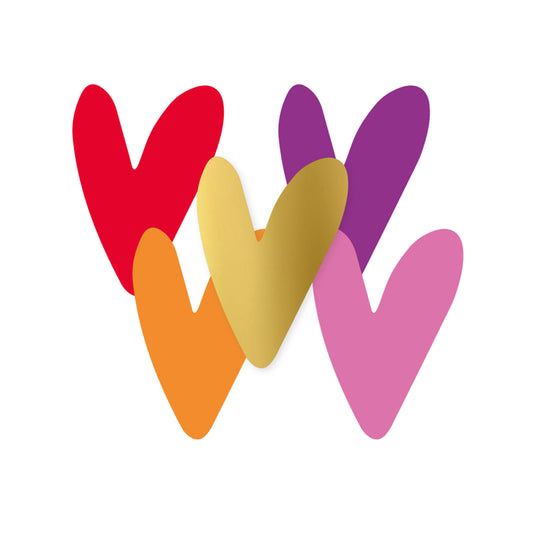 Sticker | Harten Kleur | 5 stuks