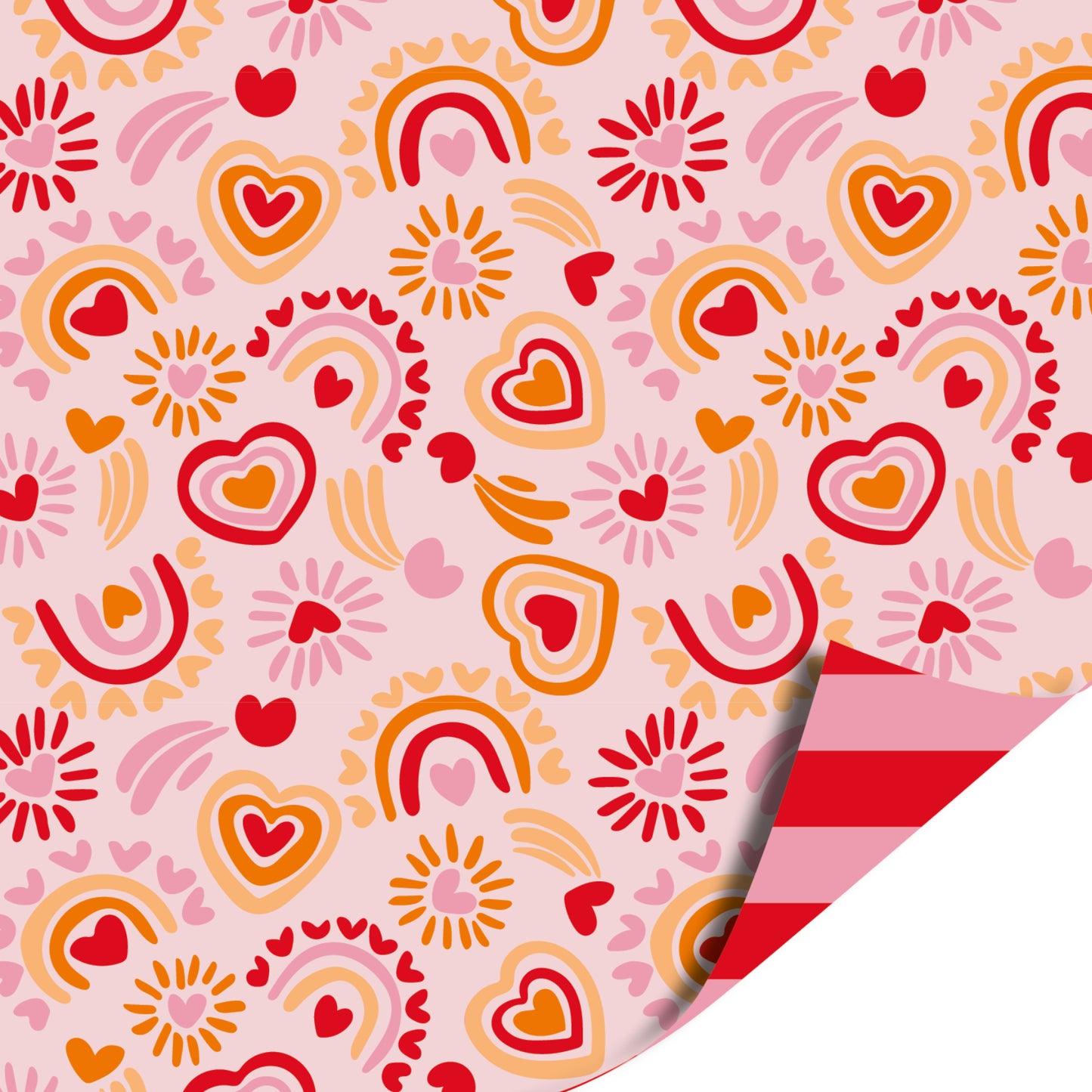 Inpakpapier 30 CM | Hartjes Regenboog | 3 M