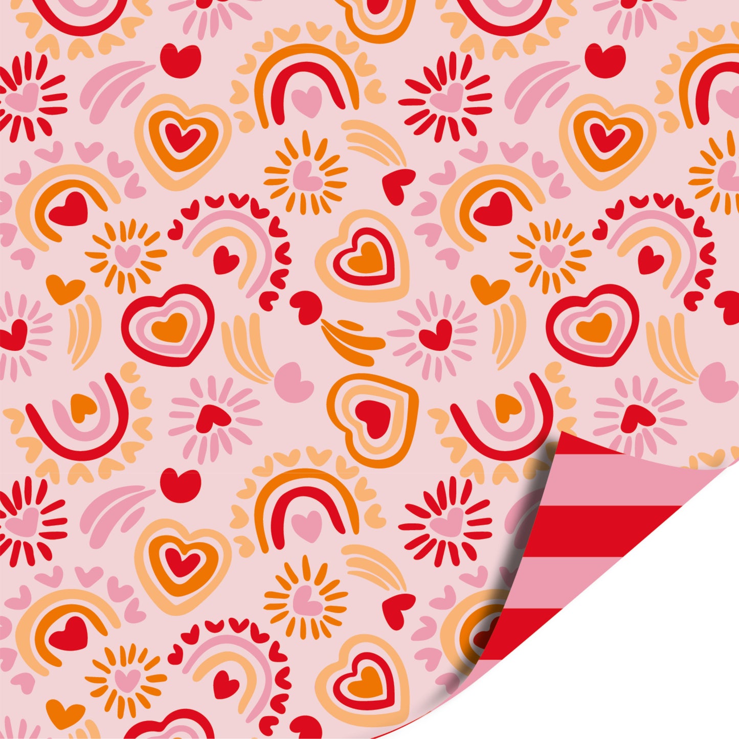 Inpakpapier 70 CM | Hartjes Regenboog | 2 M
