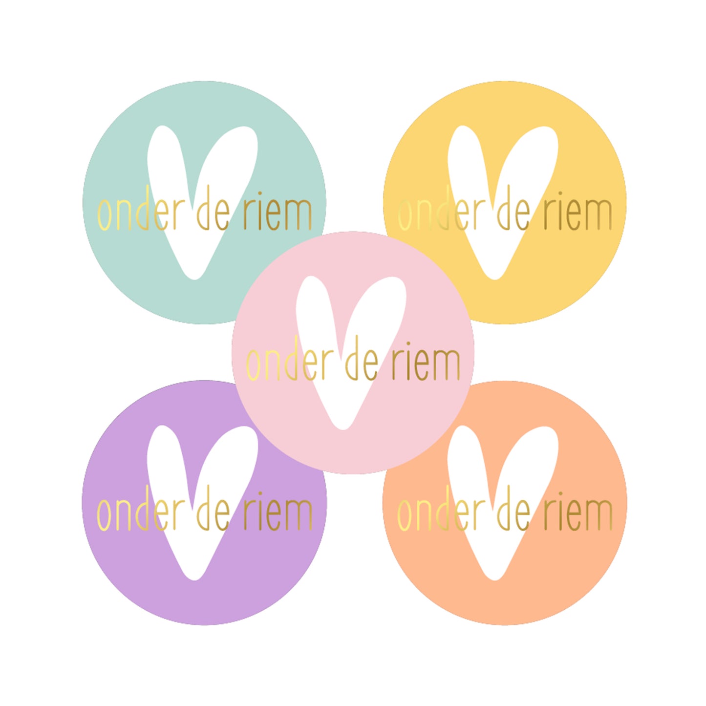 Sticker | Hart Onder De Riem | 5 stuks