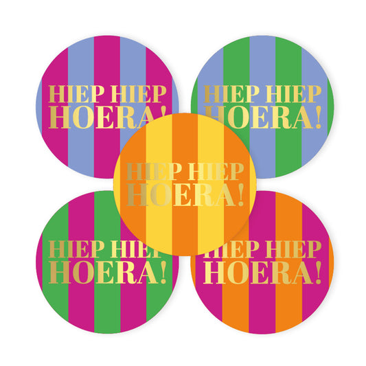 Sticker | Hiep Hiep Hoera Streep | 5 stuks