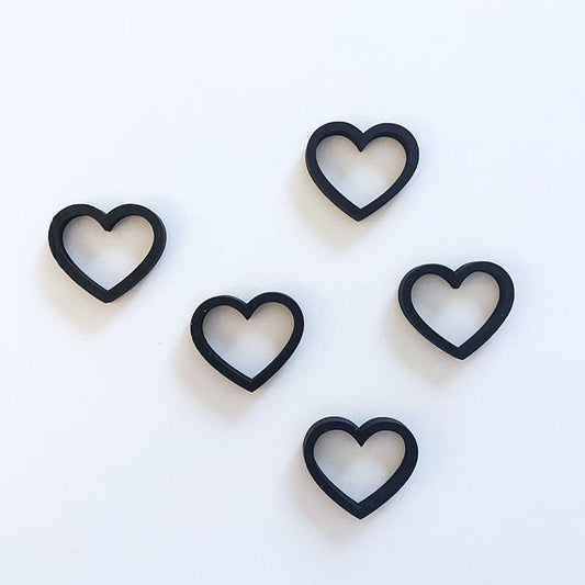 Deco Hout | Hartje Zwart | 4 stuks