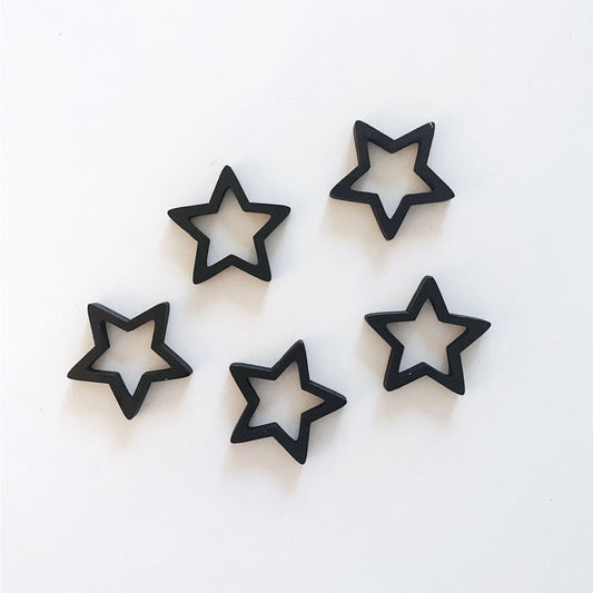 Deco Hout | Ster Zwart | 4 stuks