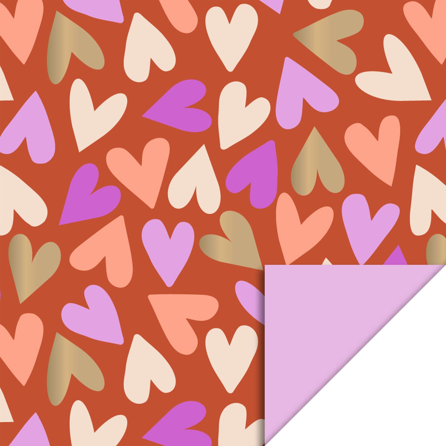 Inpakpapier 30 CM | Big Hearts Cognac | 3 M