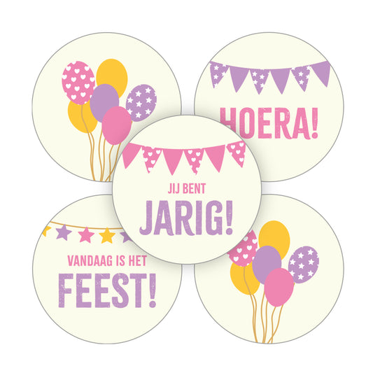 Sticker | Jarig Set | 5 stuks