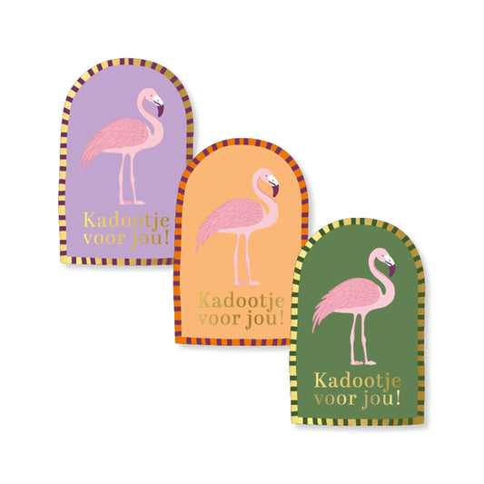 Sticker | Kadootje Voor Jou Flamingo | 3 stuks