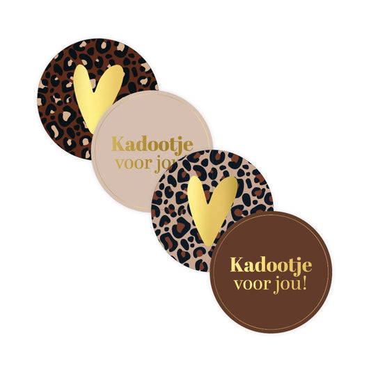 Sticker | Kadootje Voor Jou Luipaard | 4 stuks