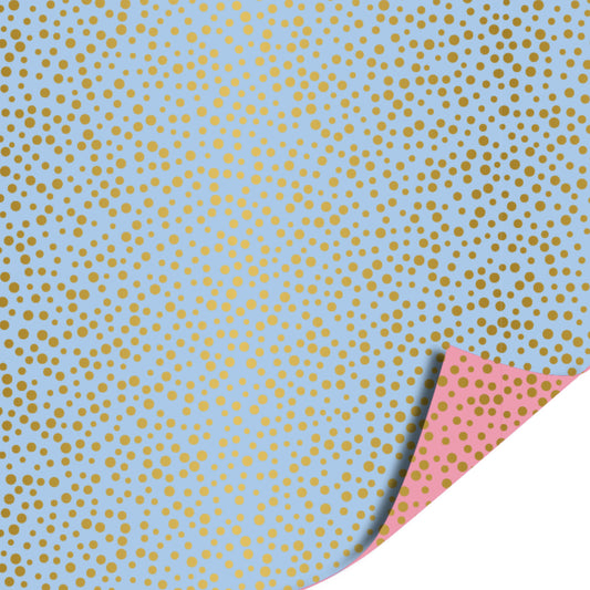 Inpakpapier 70 CM | Luxury Dots Blue - Pink | 2 M