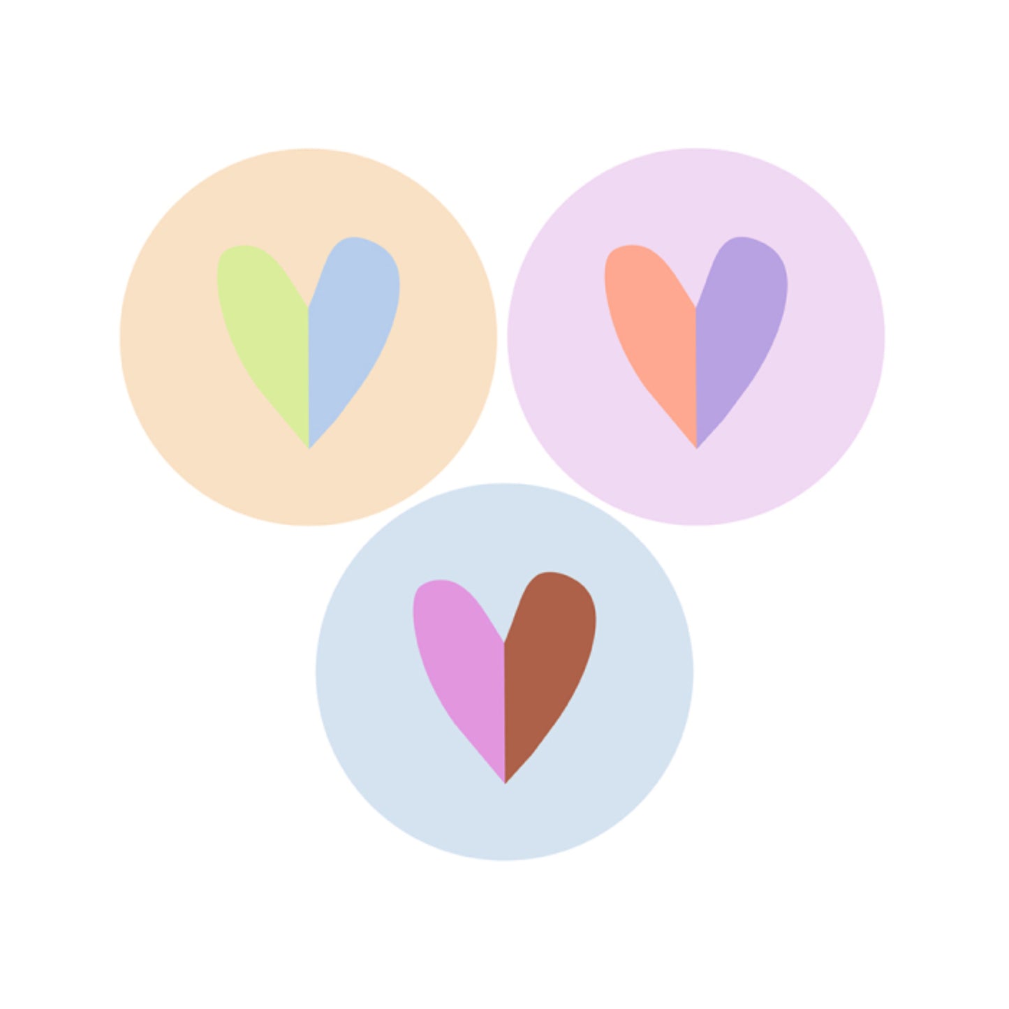 Sticker | Hearts Duo Lila | 3 stuks