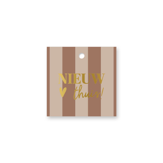 Cadeau Label | Nieuw Thuis Streep | 1 stuk
