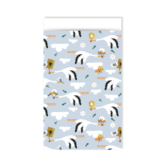 Cadeauzakje M | Ooievaar Blauw | 5 Stuks