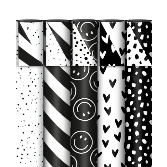 Inpakpapier Zwart Wit | 70 CM | 5 stuks