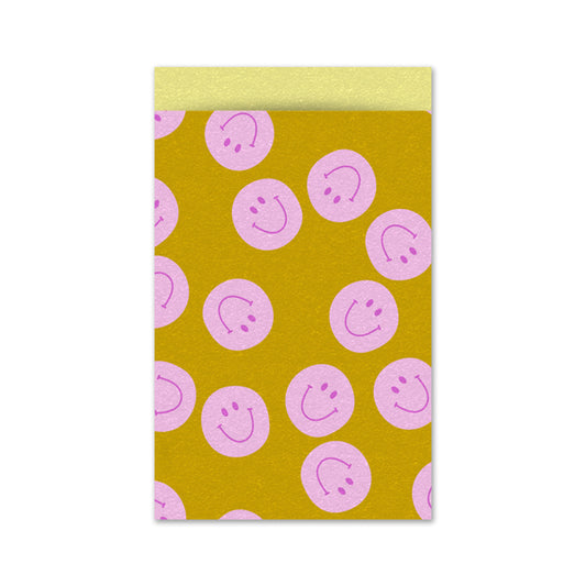 Cadeauzakje M | Smile Pink Yellow | 5 Stuks
