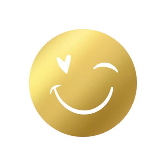 Sticker | Smiley Goud| 5 stuks