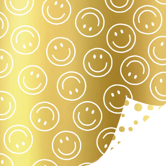 Inpakpapier 30 CM | Smiley Goud | 3 M
