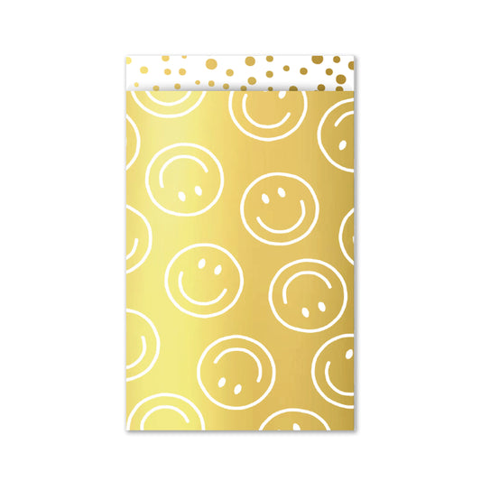 Cadeauzakje M | Smiley Goud | 5 Stuks