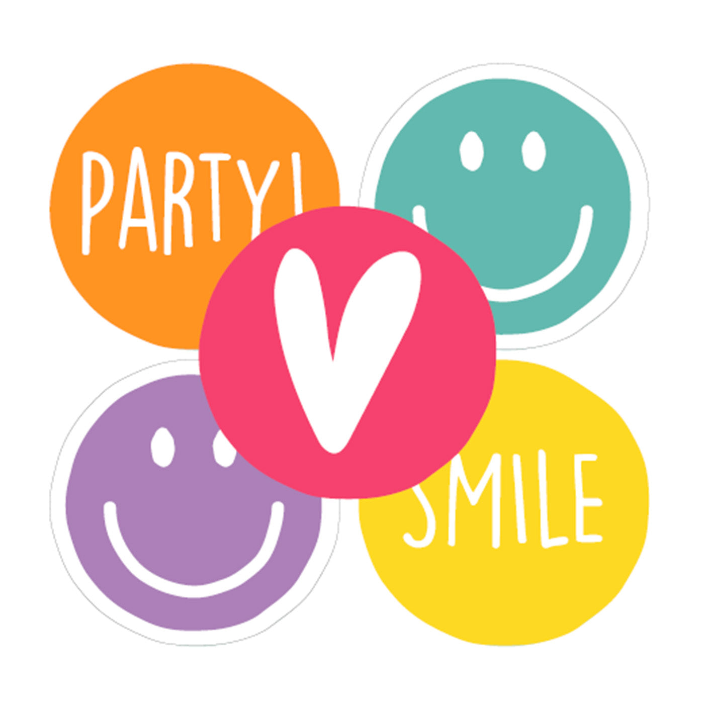 Sticker | Smiley Party | 5 stuks